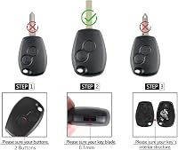 SLshiBo Renault Kulcs Ház 2 Gombos Autókulcs Tok 2 Darabos Csomag Micro Gombokkal Kangoo Clio Master Trafic Twingo Dacia Kompatibilis 3