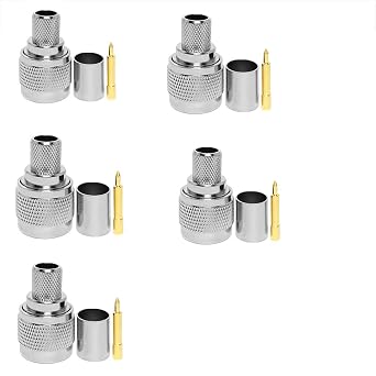 RG Series Coaxial Connector N Male Plug for RG213 Cable Pack of 5pieces