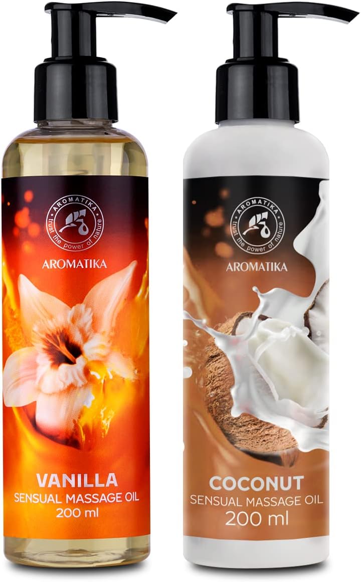 Sensual Massage Oil Vanilla & Coconut 2x200ml Edible & Kissable