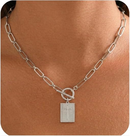 Mother's Day Chunky Gold Silver Cross Necklace - A Stylish Durable Accessory