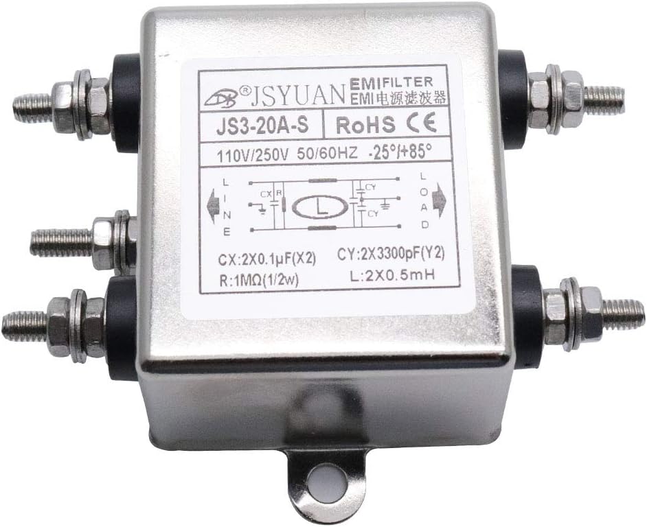 20A AC Power Single Phase EMI Filter JS3-20A-S 110V/250V