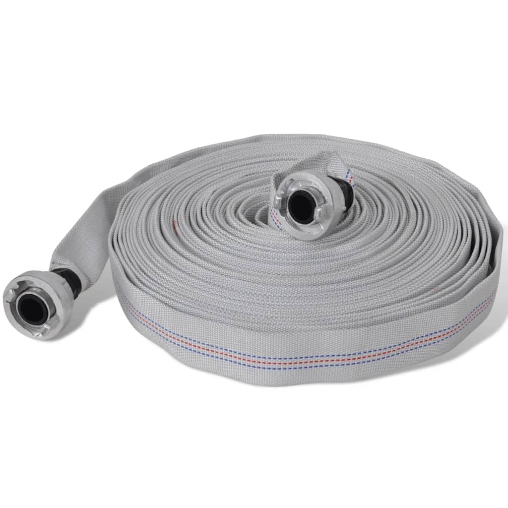 Manguera de bomberos plana de 20 m con acoplamientos D-Storz de 1 pulgada de aleación de aluminio para instalación de agua, manguera flexible revestida de PVC para suministro de agua y