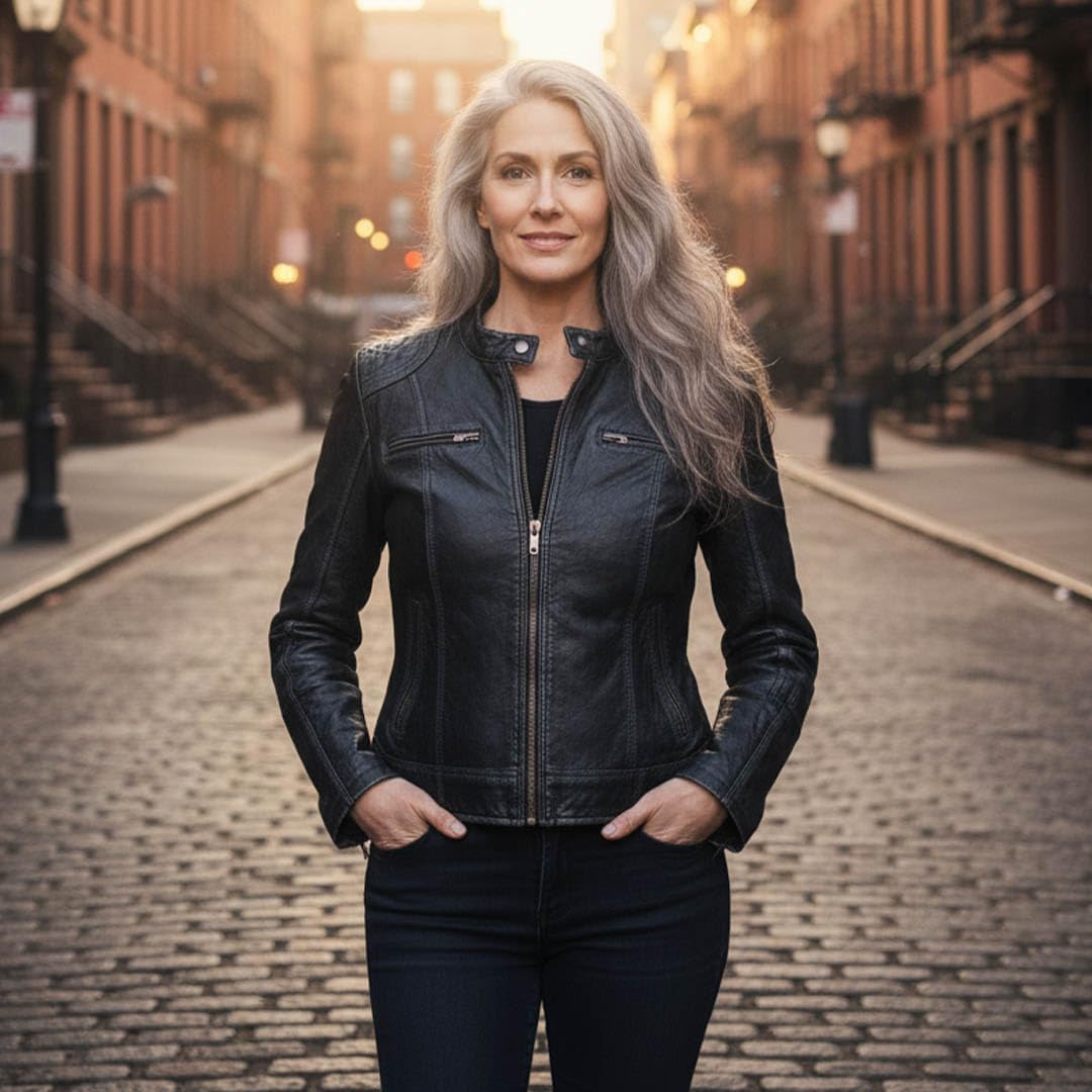 Milwaukee Leather SFL2830 Women's Black Sheepskin Scuba Style Fashion Leather Jacket - Image 3