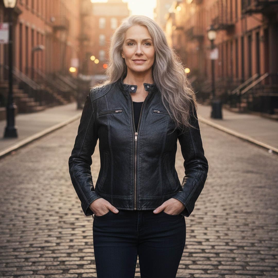 Milwaukee Leather SFL2830 Womens Black Sheepskin Scuba Style Fashion Leather Jacket — view 3