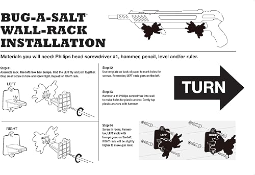 Miniatura 7 de BUG-A-SALT Rack de pared - Blaster no incluido - Compatible con todos los modelos 2.0 y 3.0 - Requiere montaje. El Blaster debe comprarse por