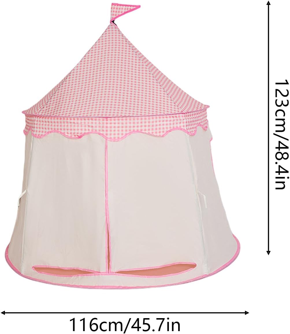 Portable Children Gamehouse Play Tent for Kids - Indoor Playhouse Tent Pink White Imaginative Playroom Kindergarten School Fun Party Toy Easy Setup Polyester Durable Comfortable 116x123cm