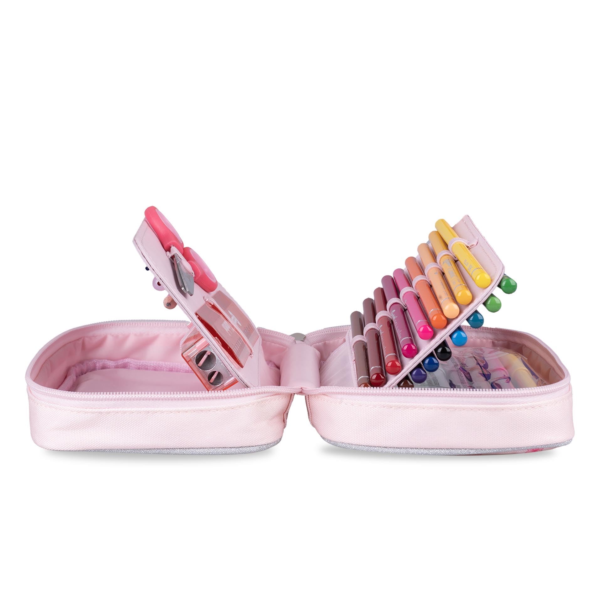 Colourbook Astuccio Completo Coccolotti Rosa 30 Pezzi Con Pennarelli E Matite Colorate Per Scuola Elementare