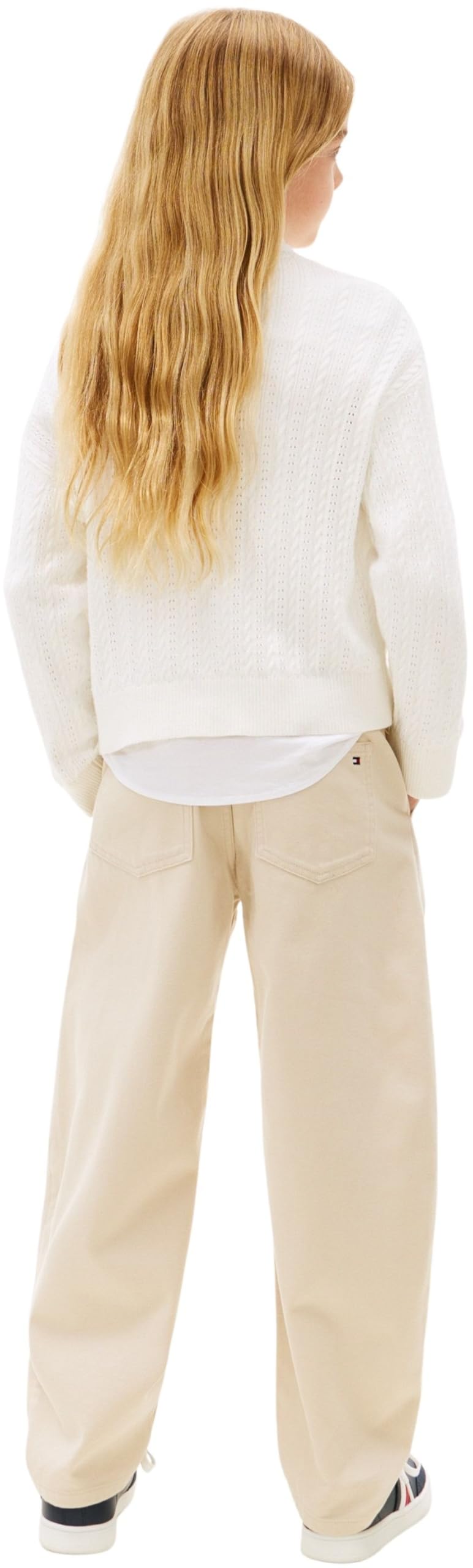 Tommy Hilfiger Pointelle Cable Sweater Kg0kg09223 Maglioni Bambine e Ragazze (Pacco da 1)