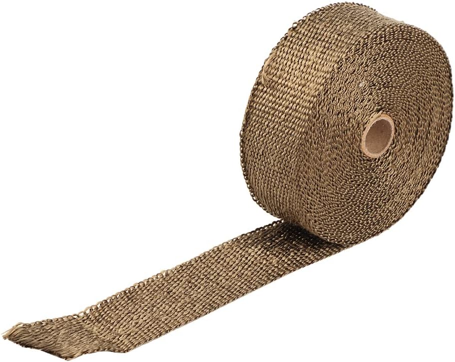 10m Thermal Tape Exhaust Heat Wrap, High - Temperature Insulation Wrap with Zip Ties for Car and Motorcycle Exhaust Pipes, Reduces Under - Hood Heat by Up to (Gold)