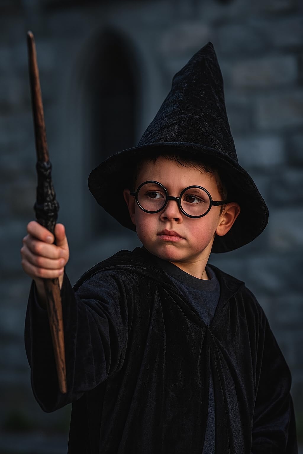 PMS Wizard Glasses and Wand Set, Kids Fancy Dress Accessory for Halloween Costumes and Magical Roleplay - Image 3