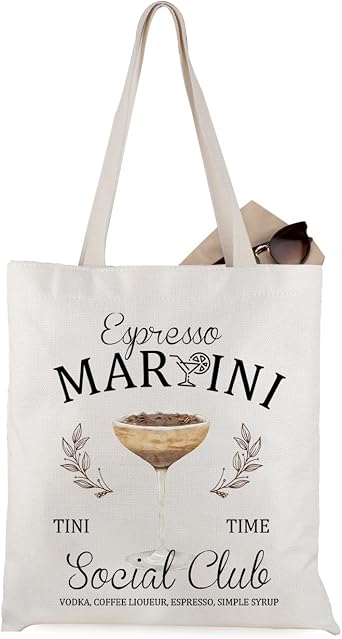 WCGXKO Espresso Martini Bachelor Bachelorette Birthday Party Favor Tote Bag Espresso Martini Lover Gift
