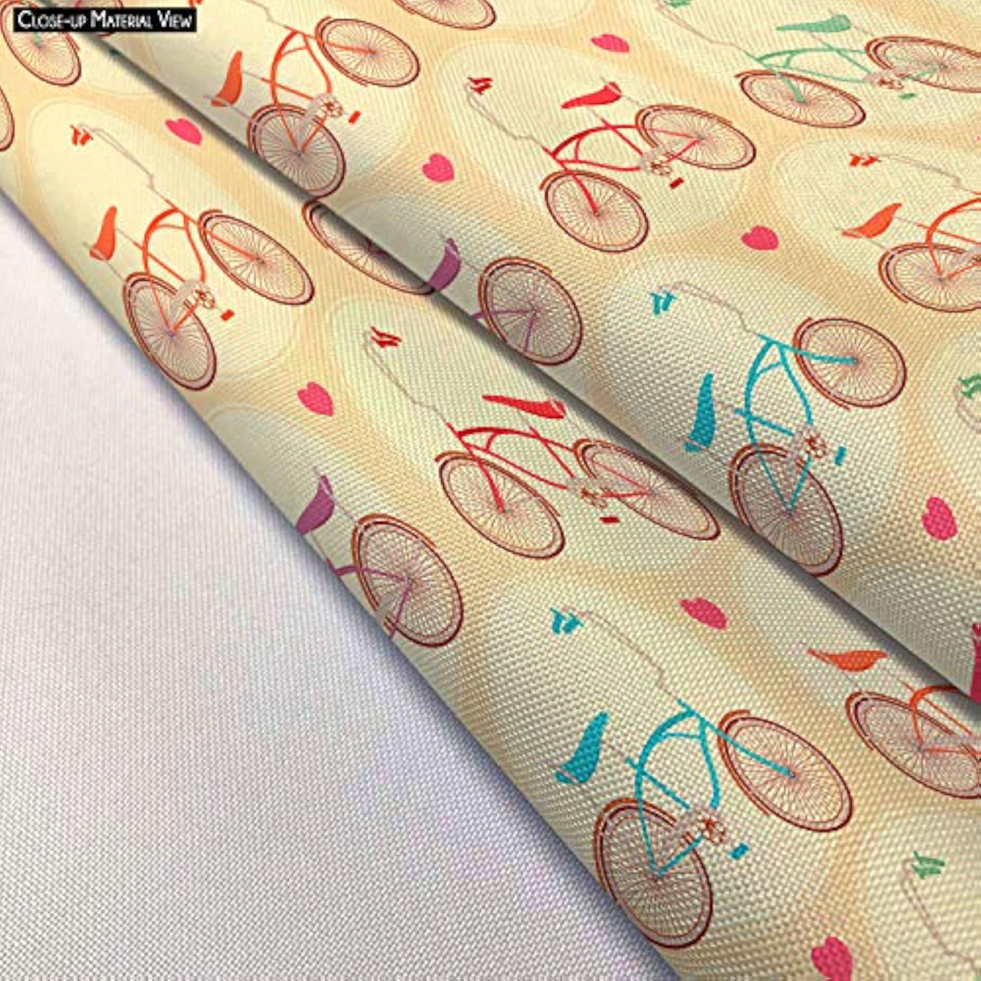Bicycles & Pink Hearts Decorative Cushion Cover