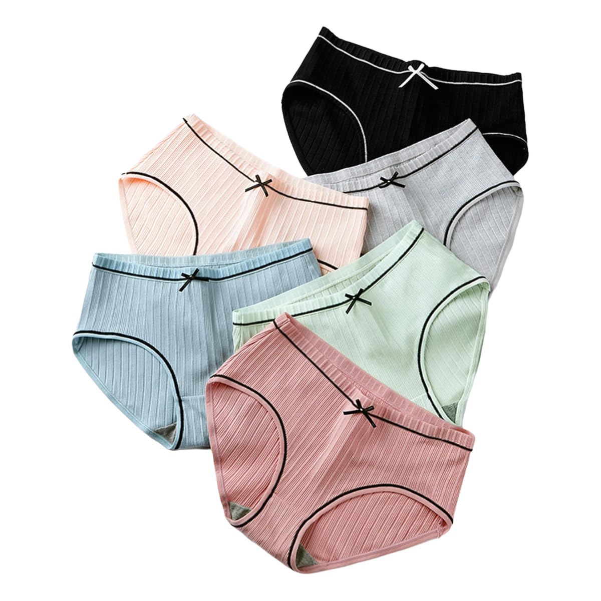 Bragas de algodón para mujer AYANCAI pack de 6 culottes cómodos de talle medio talla XL
