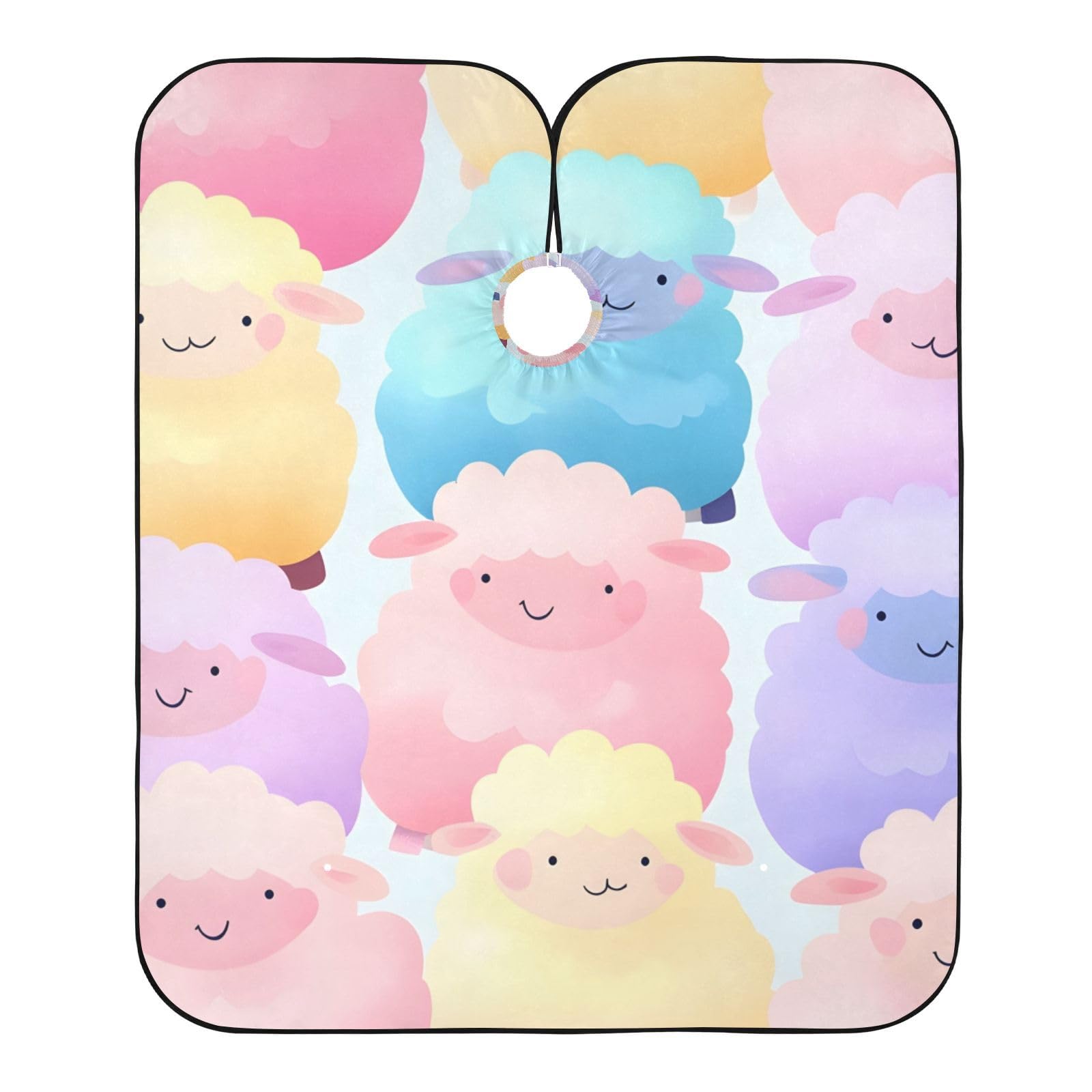 Hezely Coloured Sheep Hair Dye Cape, Barber Cape for Adults,Waterproof Salon Cape,Waterproof Hairdressing Styling Hair Cutting, 65