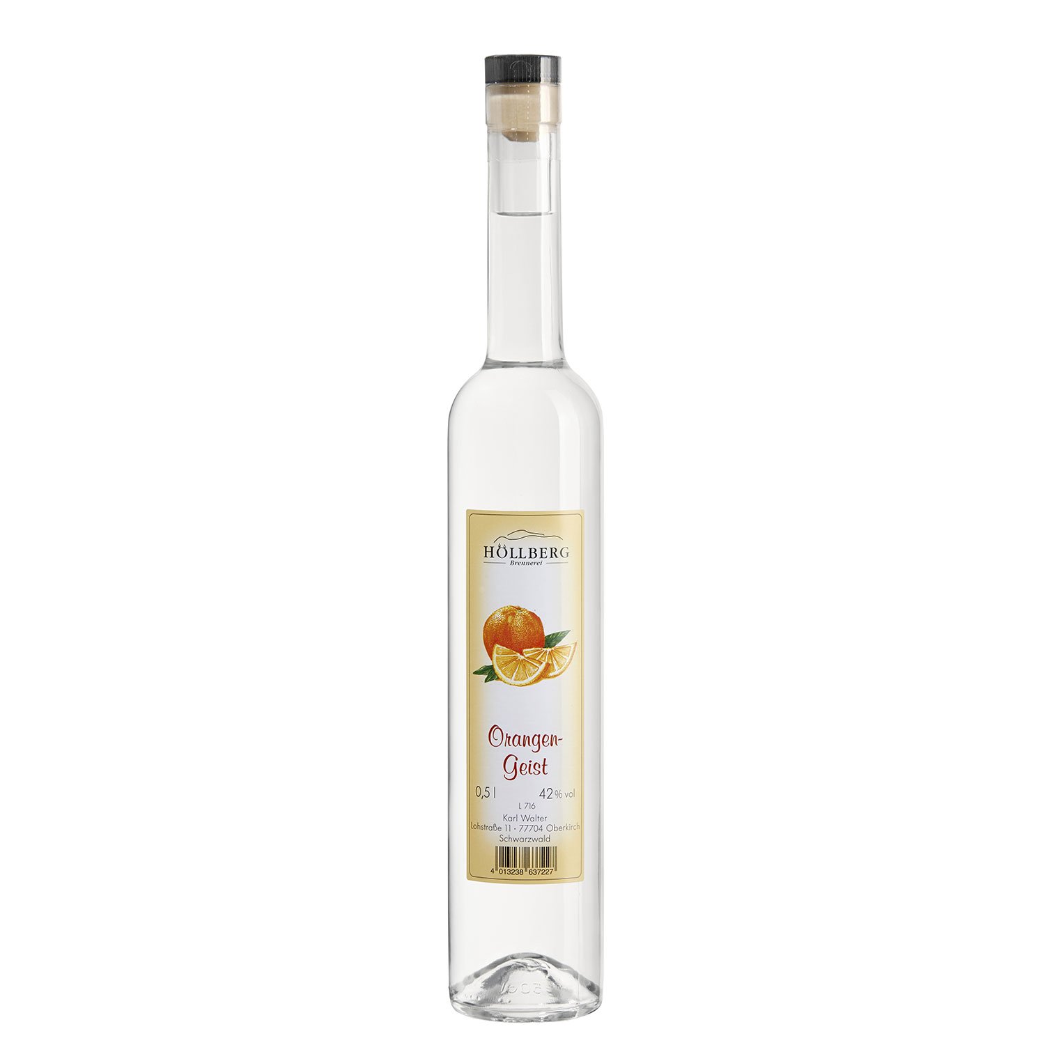 Orangengeist "Höllberg" 42% Vol. (1 x 0,5 Liter) Obst Schnaps ohne Aromastoffe