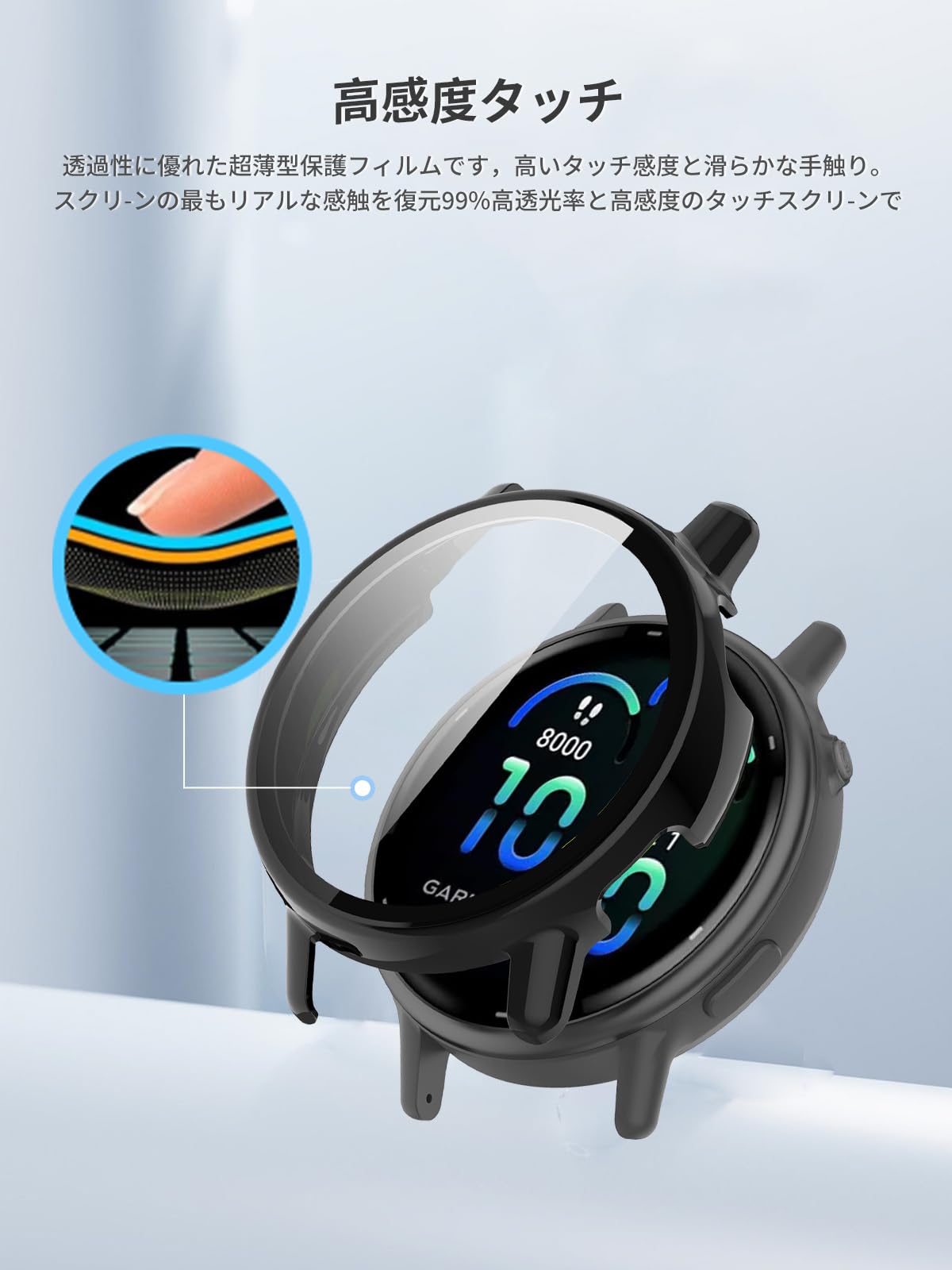 GARMIN デバイス ケース付き Amazon.co.jp: KONXISA For ガーミン(GARMIN) vivoactive 6 用