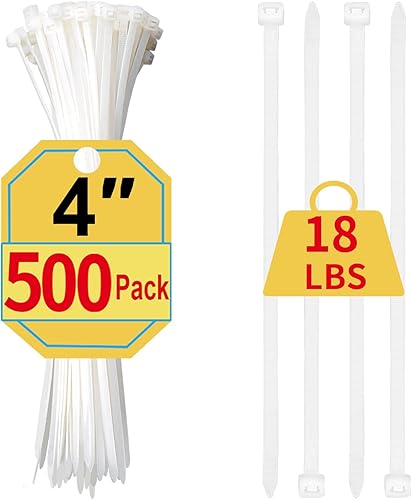 Miniatura 10 de Bridas de plástico, bridas blancas de varios tamaños 4+6+8+12 pulgadas, paquete de 400, bridas para cables blancas, bridas transparentes, bridas