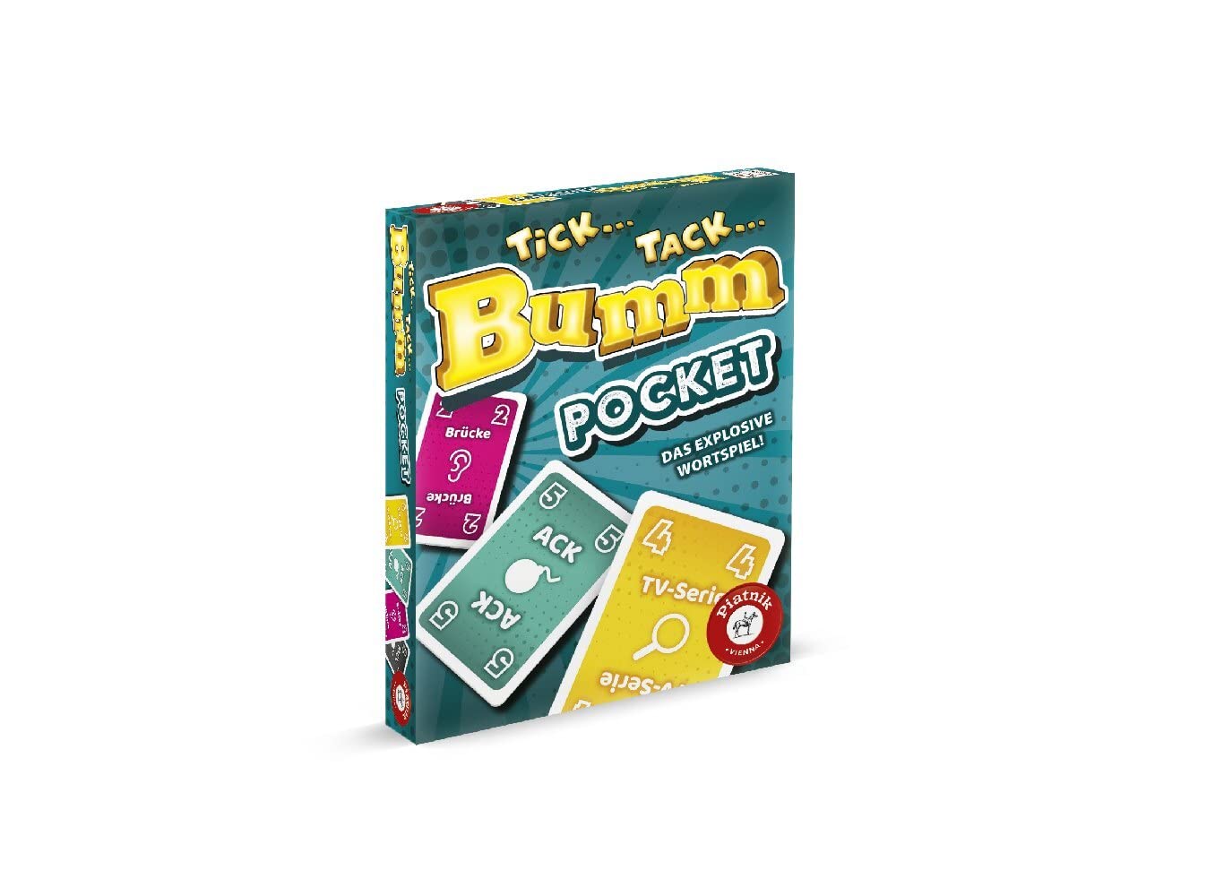 Piatnik 6671 Tick Tack Bumm Pocket 6671-Tick Fast Card Game for Explosive | From 12 Years | For Home and On the Go Multicoloured