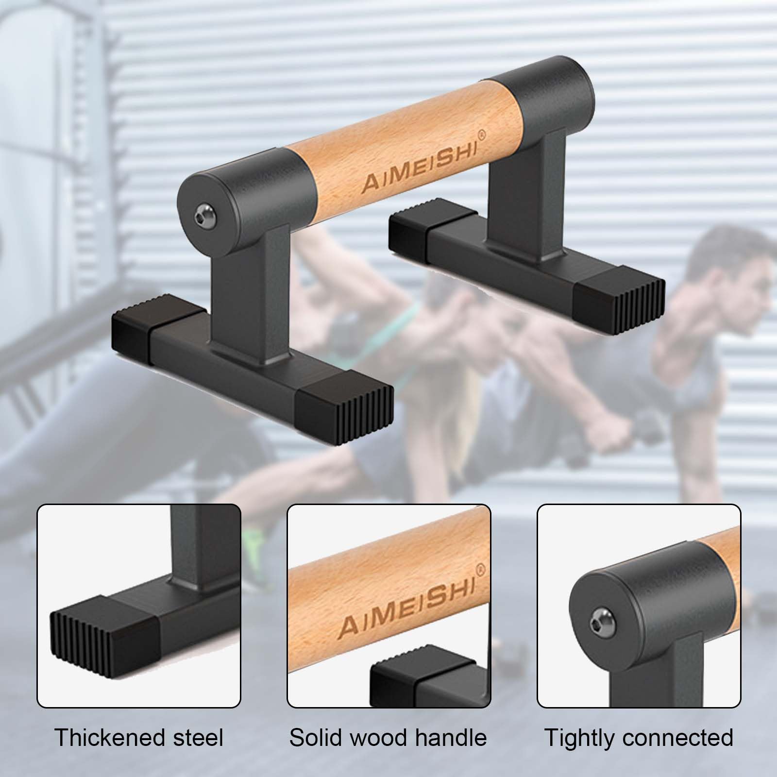 Maniglie Per Flessioni 2 Pezzi - Base In Silicone Antiscivolo - Impilabili E Portatili - Capacità 110 Kg - 19x11x7 Cm - 2