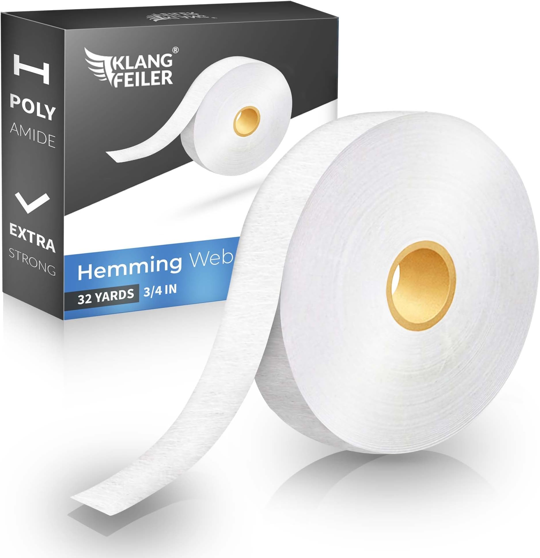 Klangfeiler® Iron on Hemming Tape - 0.75 INCH x 32 Yards - Extra Strong - Iron Required
