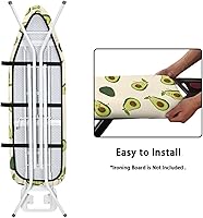 Vista 5 de Cubierta de tabla de hierro de aguacate, tamaño estándar, acolchado grueso con gancho y bucle, almohadilla de planchar para mesa, cubierta extra