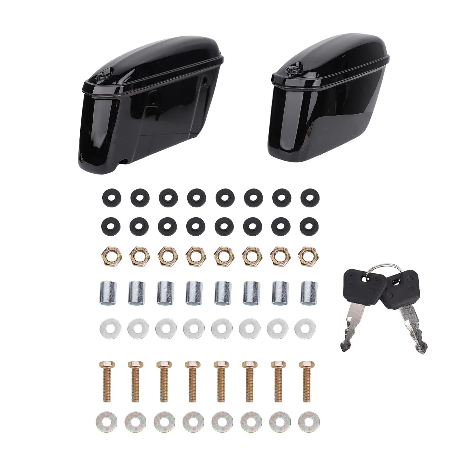 Borsa Posteriore Moto Borse Sella Rigide Per Moto 22 Litri Con Serratura Robusta Plastica ABS Portaoggetti Laterale Universale Per Bagagliaio Nero Lucido