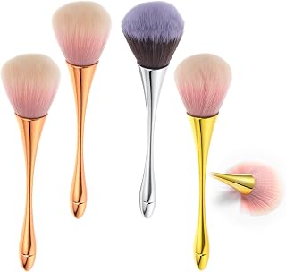 Hpmjz 4pcs Super Large Fluffy Powder Brushes - Soft Bronzer Foundation Makeup Brushes for Loose Powder Blending Buffing
