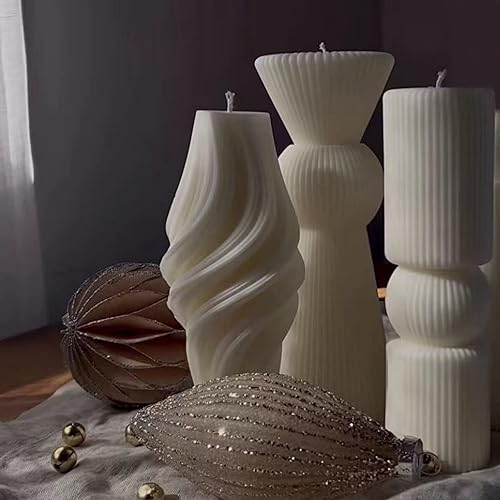 Miniatura 5 de TOPYS Molde de vela de silicona con diseño geométrico 3D de arco iris, moldes para velas de arco iris para hacer cera aromaterapia, regalos de