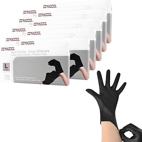 Miniatura 7 de COYACOOL Guantes desechables XL, guantes de mezcla de nitrilo y vinilo, sin látex, 4 mil, 100 unidades, guantes de grado alimenticio para limpieza,