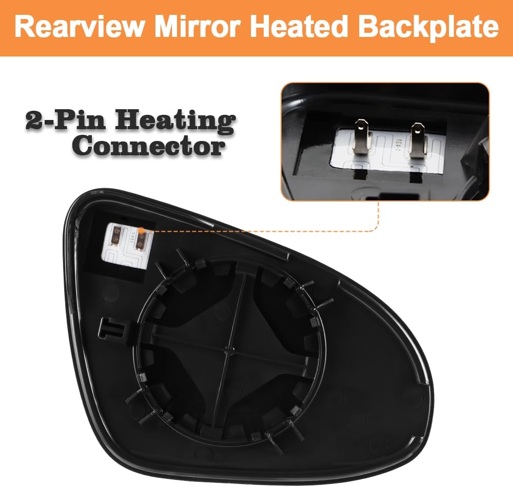 Senzeal Driver Side Mirror Glass Replacement for Toyota Corolla 2014 2015 2016 2017 2018 2019 Rear View Mirrors with Power Heated, Replace 8796102F30 (Left Side)