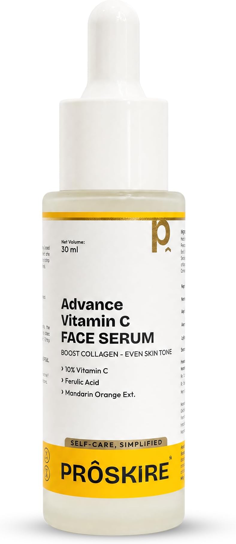Proskire Advance 10% Vitamin C Face Serum with Ferulic & Mandarin Extract| Br...
