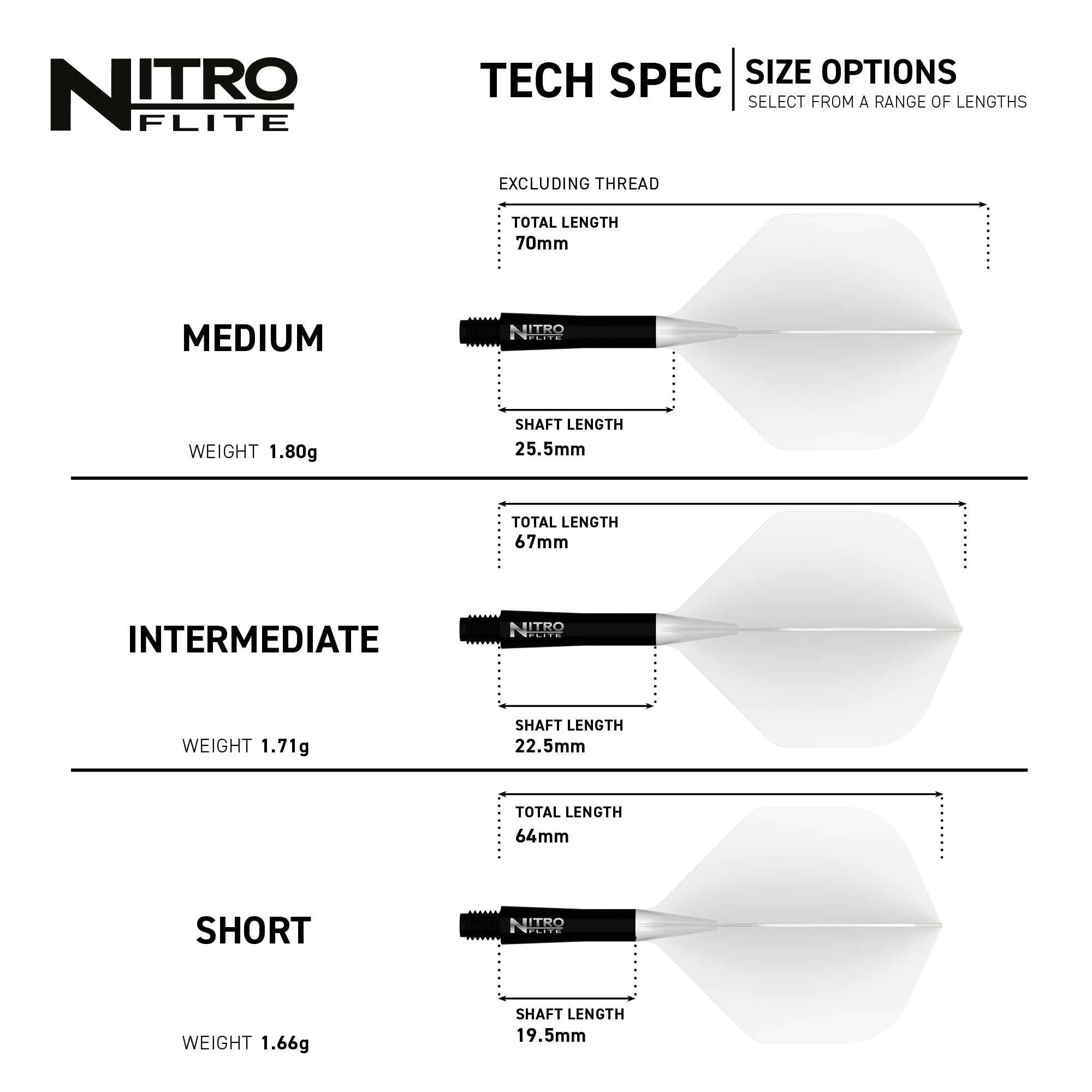 RED DRAGON Darts Nitro Flite Integrated Flight and Shaft System No2 Shape Design Professional Dart Accessories