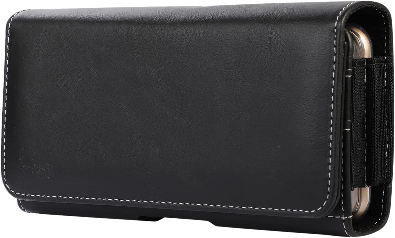 Dual Cell Phone Holster Holder Pouch Belt Clip Loop Case for Samsung Galaxy S21 FE Note 20 S22 Ultra S20 Plus A52 A51 /iPhone 11 13 Pro Max /OnePlus 9 8 Google Pixel 6 Sony Xperia 5 III BLU J6 (Black)