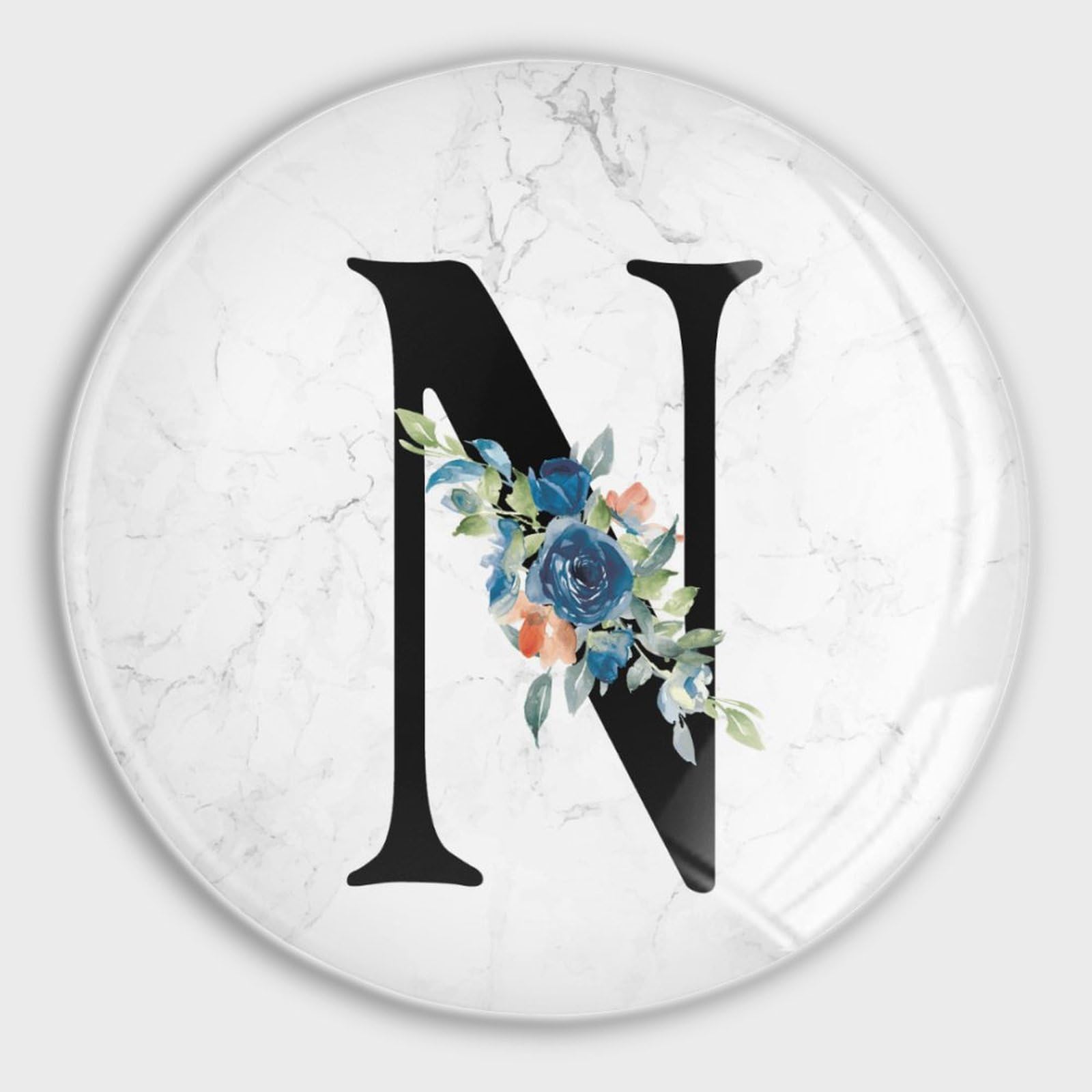 Aimants monogramme lettre N motif floral rouge idée cadeau pour bureau et maison