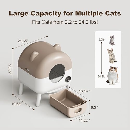 Miniatura 5 de Automatic Cat Litter Box,Self Cleaning Litter Box Large Capacity for Multiple Cats with App Control and Safety Protection,2 Roll Litter Bags