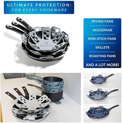 Miniatura 5 de NOMADCHEF Protectores de silicona de doble uso para apilar y salvamanteles para platos calientes, alfombrilla de salvamanteles de silicona, perfecto