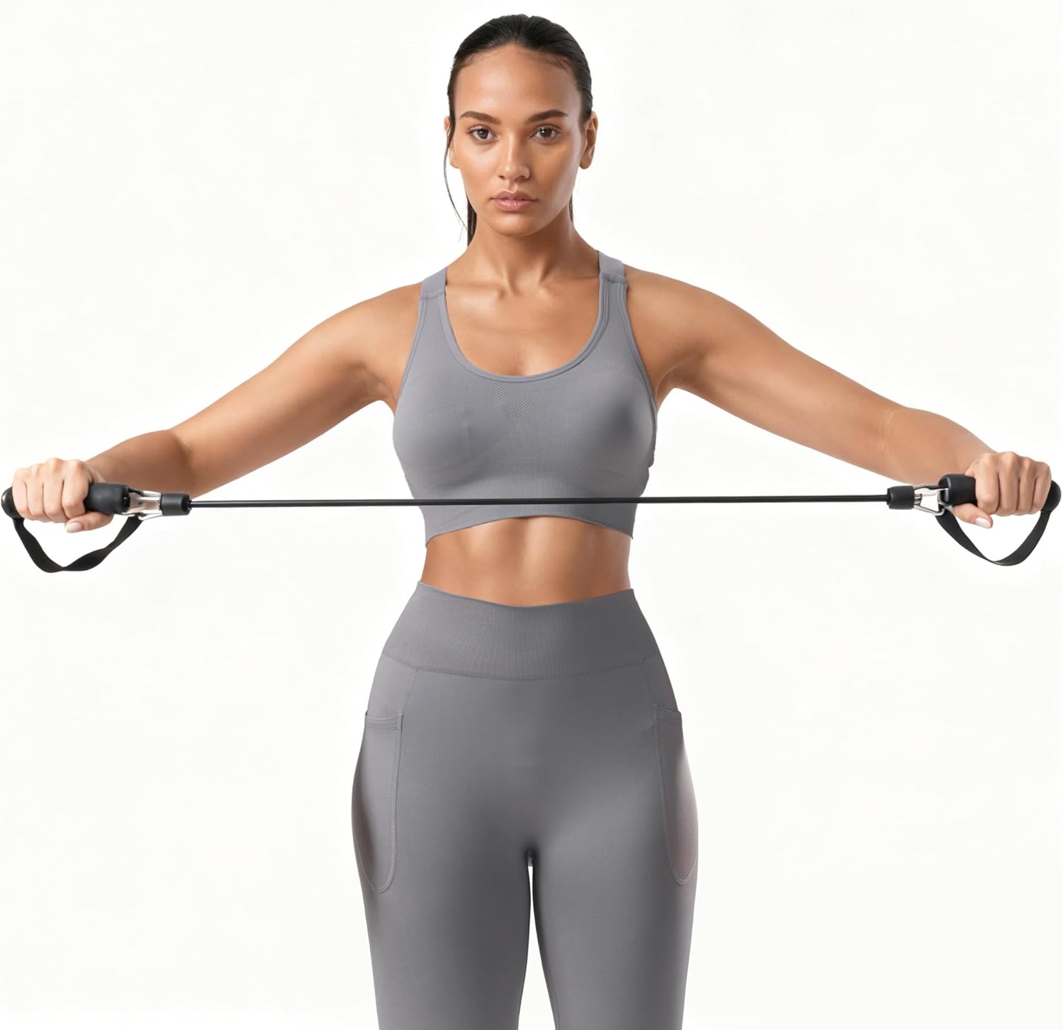 Sports Bras for Women Pack Racerback High Support Bras with Adjustable Straps-Padded Seamless Yoga Bra - Image 4