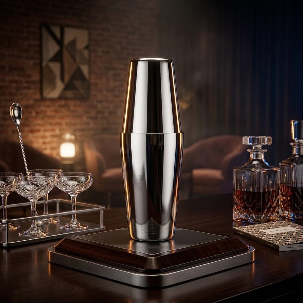 Set di 3 shaker per cocktail Boston in acciaio inox, per bar di casa, kit professionale per barista, strumenti per bevande, colore argento, 600 ml