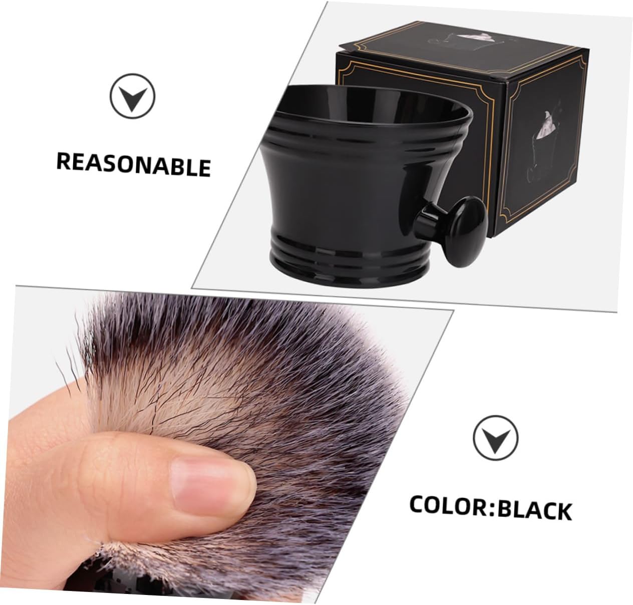 DOITOOL 1set Beard Brush Lathering Bowl and Stand for Men Soft Bristles for Shaving and Grooming Essentials Complete Beard Care Kit