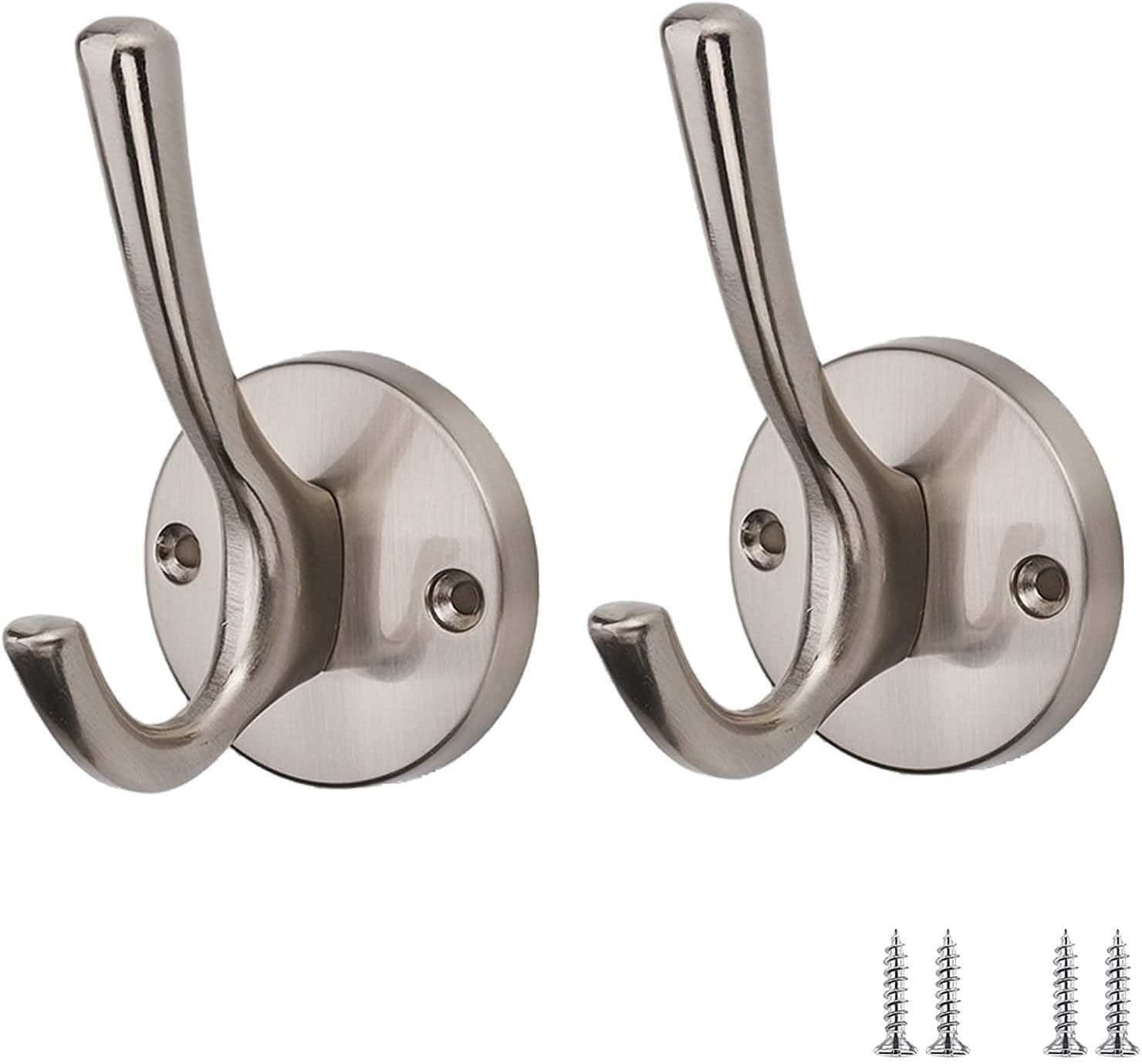 PAQWTYB Hooks, 2 Pack Metal Single Hook Wall-Mounted Coat