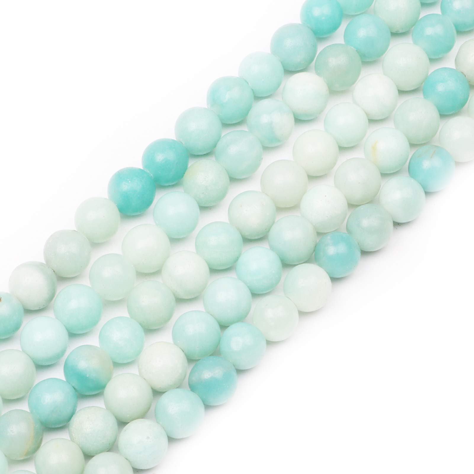 6mm Pale Green Amazonite Round Gemstone Beads, 60-65pcs Loose Smooth Healing Power Stone Beads for Bracelet Necklace Jewellery Making and DIY Crafts, 1 Strand 15.5" — image 1