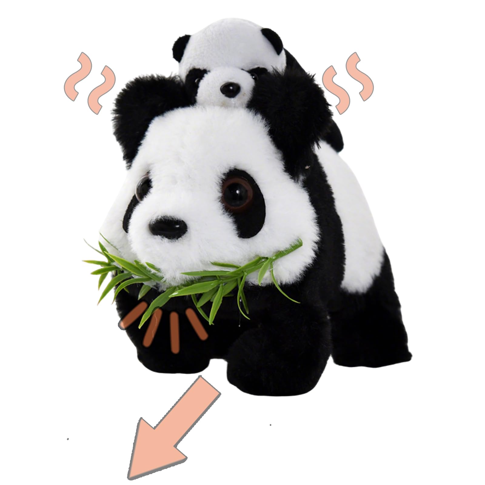 iNelihoo Interactive Walking Pandas Toys Talking Wiggling Ears Electronic Pandas Toy Animals Walking Interactive Playing Toy Simulation Panda Dolls Muppet Cute Cartoon Electronic Gift