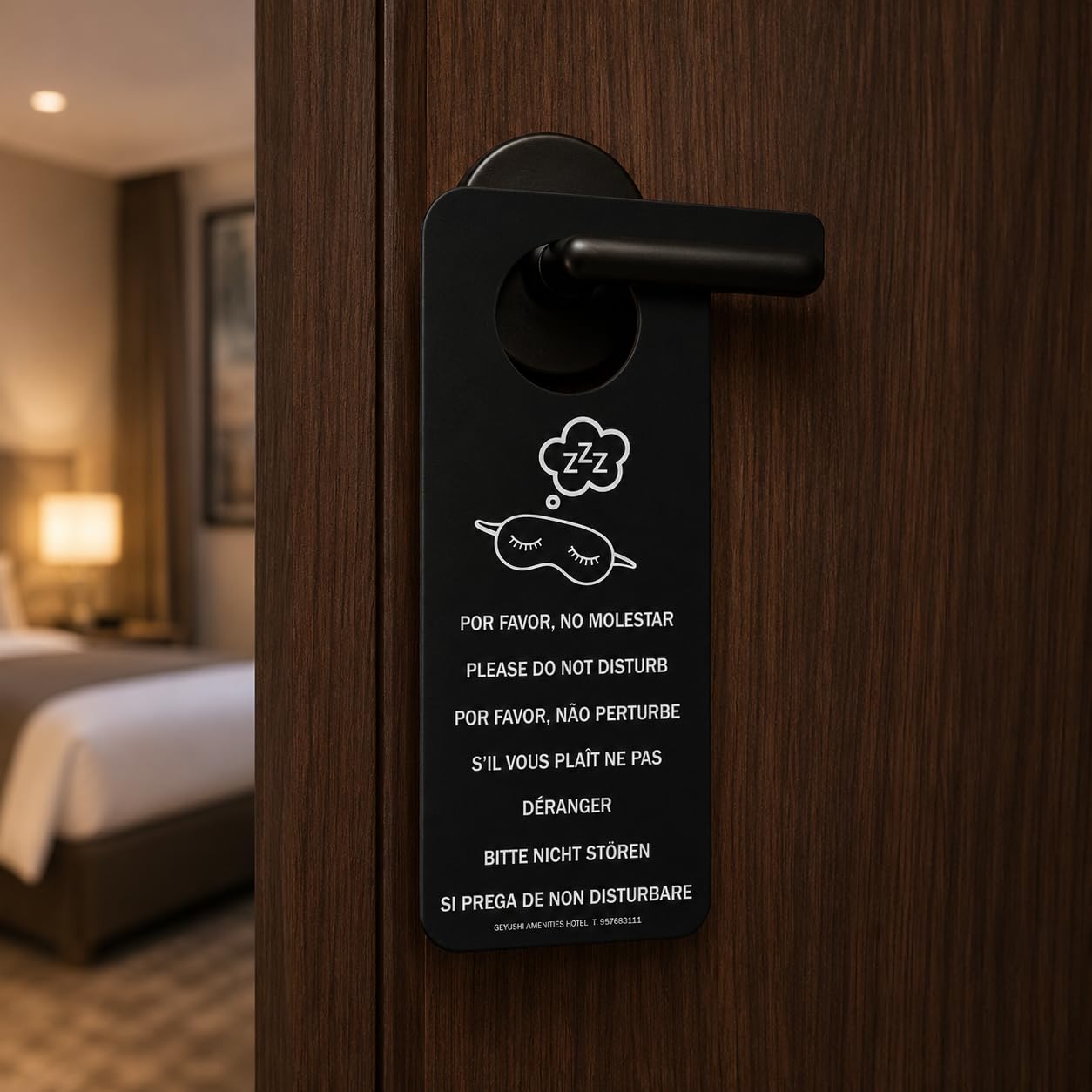 200 Carteles de NO MOLESTAR para Hoteles | Carteles de Doble Cara con Mensajes "Por Favor No Molestar" y "Por Favor Arreglen la Habitación" | Ideal para Hoteles, Apartamentos | Blanco y Negro