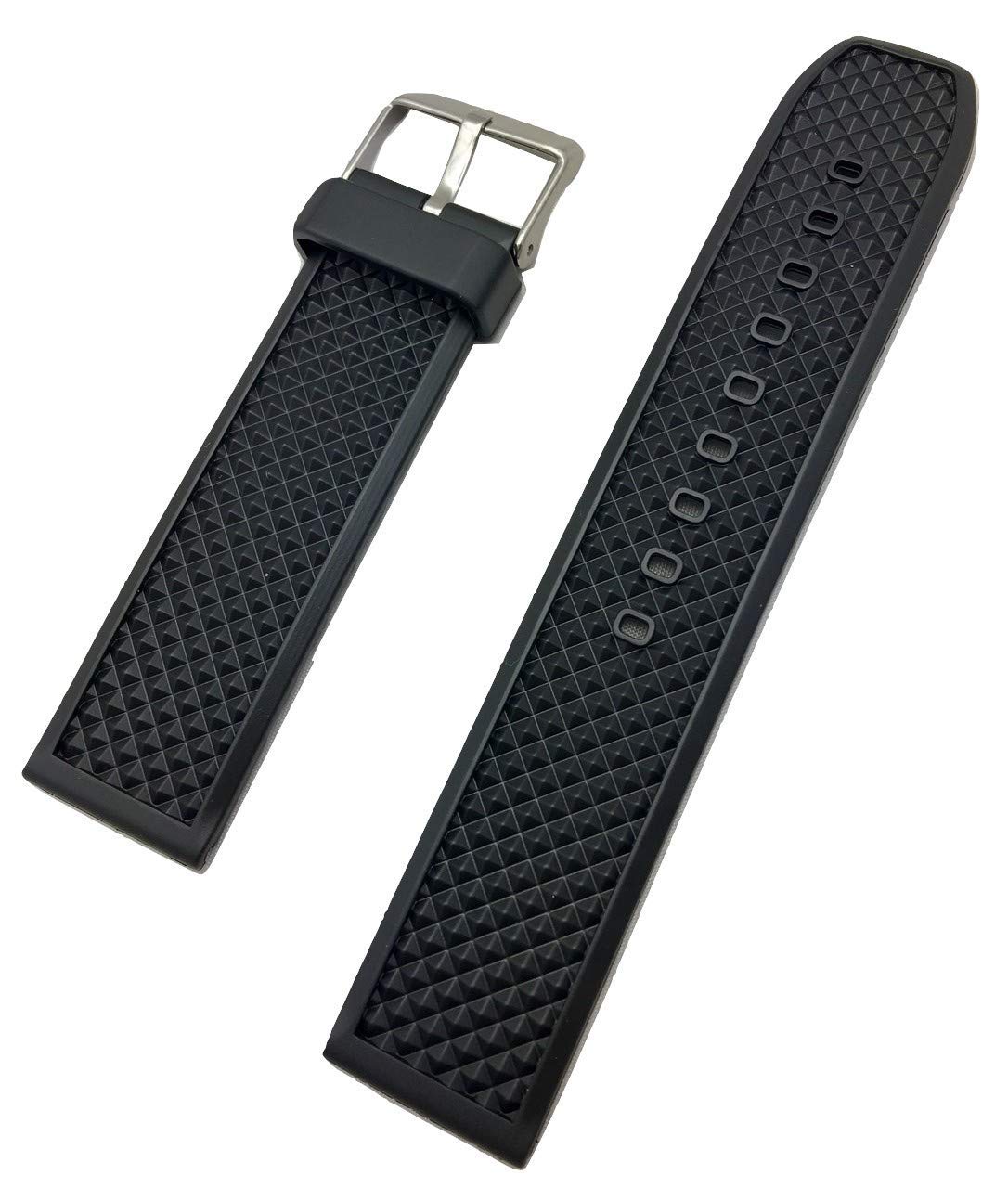 g24 22mm Black Rubber PVC Material Watch Band | Comfortable and Durable Replacement Wrist Strap Men and Women