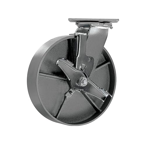 Syration Rueda de hierro fundido de acero resistente, caja de herramientas y banco de trabajo giratorio con rueda de freno, capacidad de 1300 libras