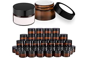 Amber Glass Jars with black lids - Pack of 48
