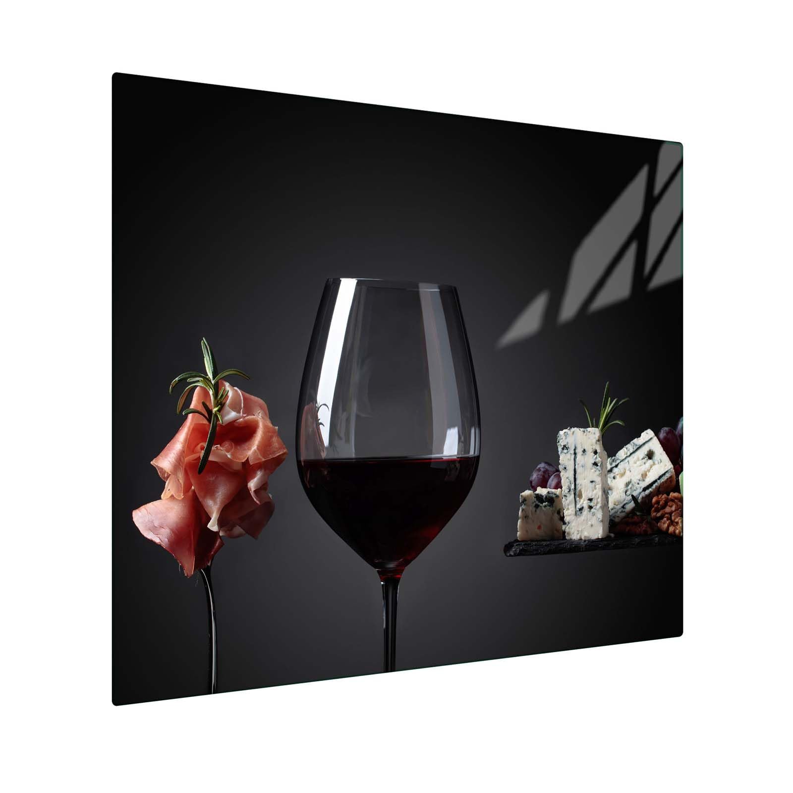 SFArt Herdabdeckung Glas 1 Teilig 60x52 – Gehärtetes Glas Schneidebrett & Ceranfeld Abdeckplatte – Hygienisch & Rutschfest – Schutz für Induktion, Ceran - Wein-Aperitif