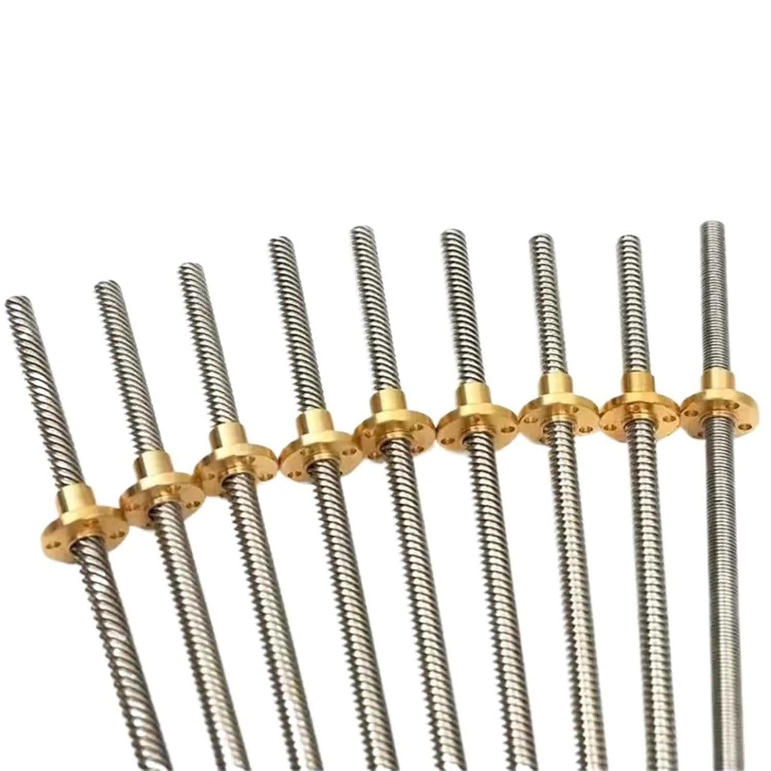 Linear Motion Ball Screw Machine Parts T10 Lead Screw Left-Hand Thread Lead 2mm 304 Stainless Steel T10 Trapezoidal Reverse Left-Hand Screw and Reverse Nut(550mm)