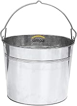 20L 20 Litre Heavy Duty Galvanised Metal Bucket Pail with Handle (Single Bucket) Suitable for Indoor or Outdoor Use.