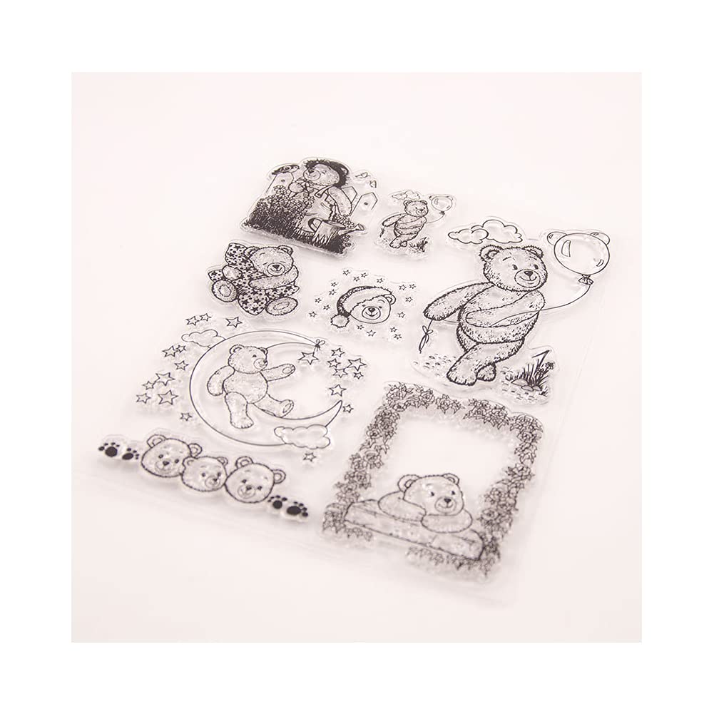 Uteruik Style-D Birthday Bear Clear Silicone Stamps Seal Sticker For Card Making Art Craft Kids Diy Scrapbooking Album Decoration, 1Pcs (Style-D)